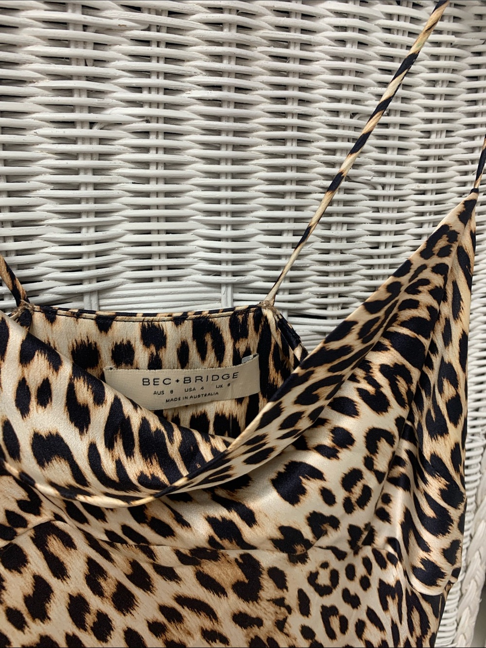 Leopard Print 100 percent silk Mini Dress in Beige/Black - Picture 2 of 6